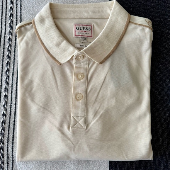 Guess Other - GUESS Men's Beige Polo Shirt size L